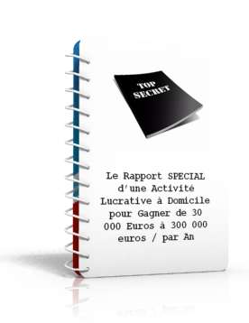 Rapport spécial activité lucrative a domicile pour gagner de 30000 à 300000 euros