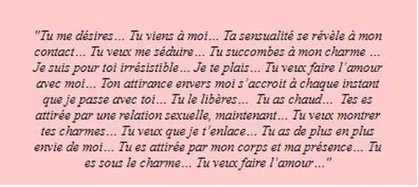 Suggestions subliminales mixées pour renforcer l'attirance sexuelles 