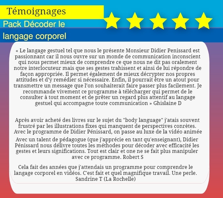 Avis body langage Pénissard